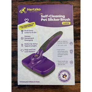 Hertzko Self-Cleaning Pet Slicker Brush Large For Dogs & Cats